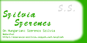 szilvia szerencs business card